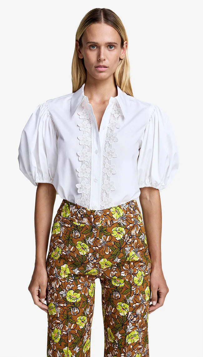 Pouf Short Sleeve Shirt - White