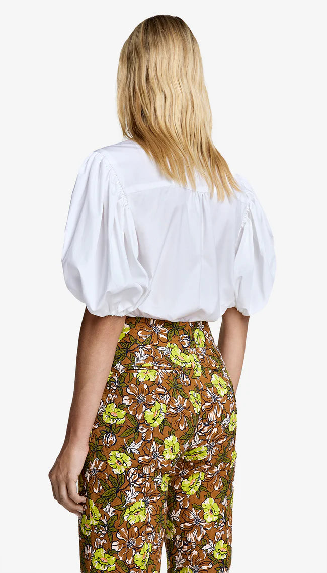 Pouf Short Sleeve Shirt - White
