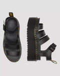 Blaire Hydro Leather Platform Strap Sandals - Black Hydro Leather