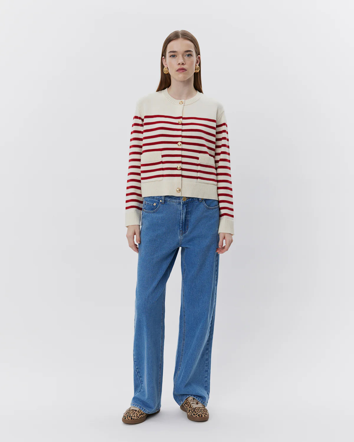 Elica Cardigan - Red Striped