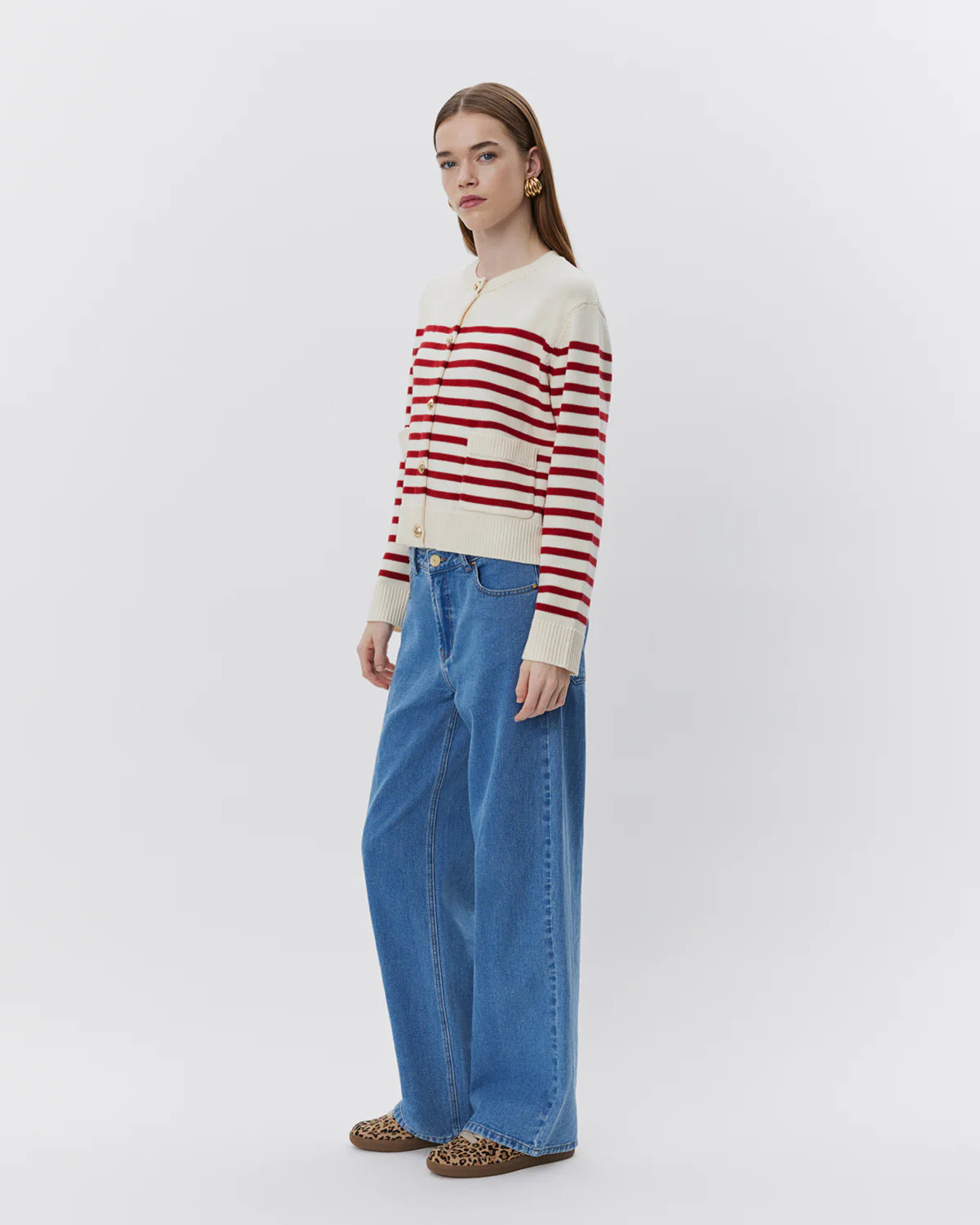 Elica Cardigan - Red Striped