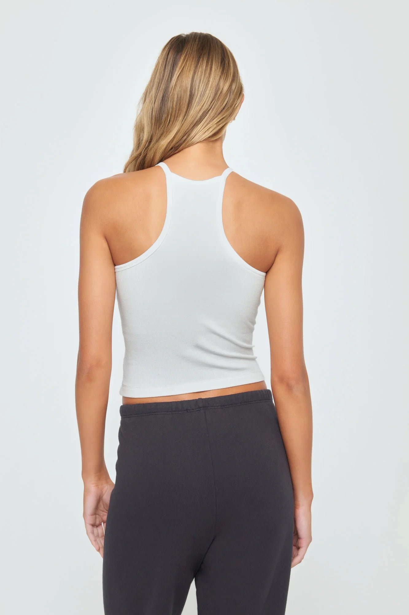 Remi Rib Crop Tank - White