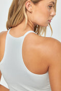 Remi Rib Crop Tank - White