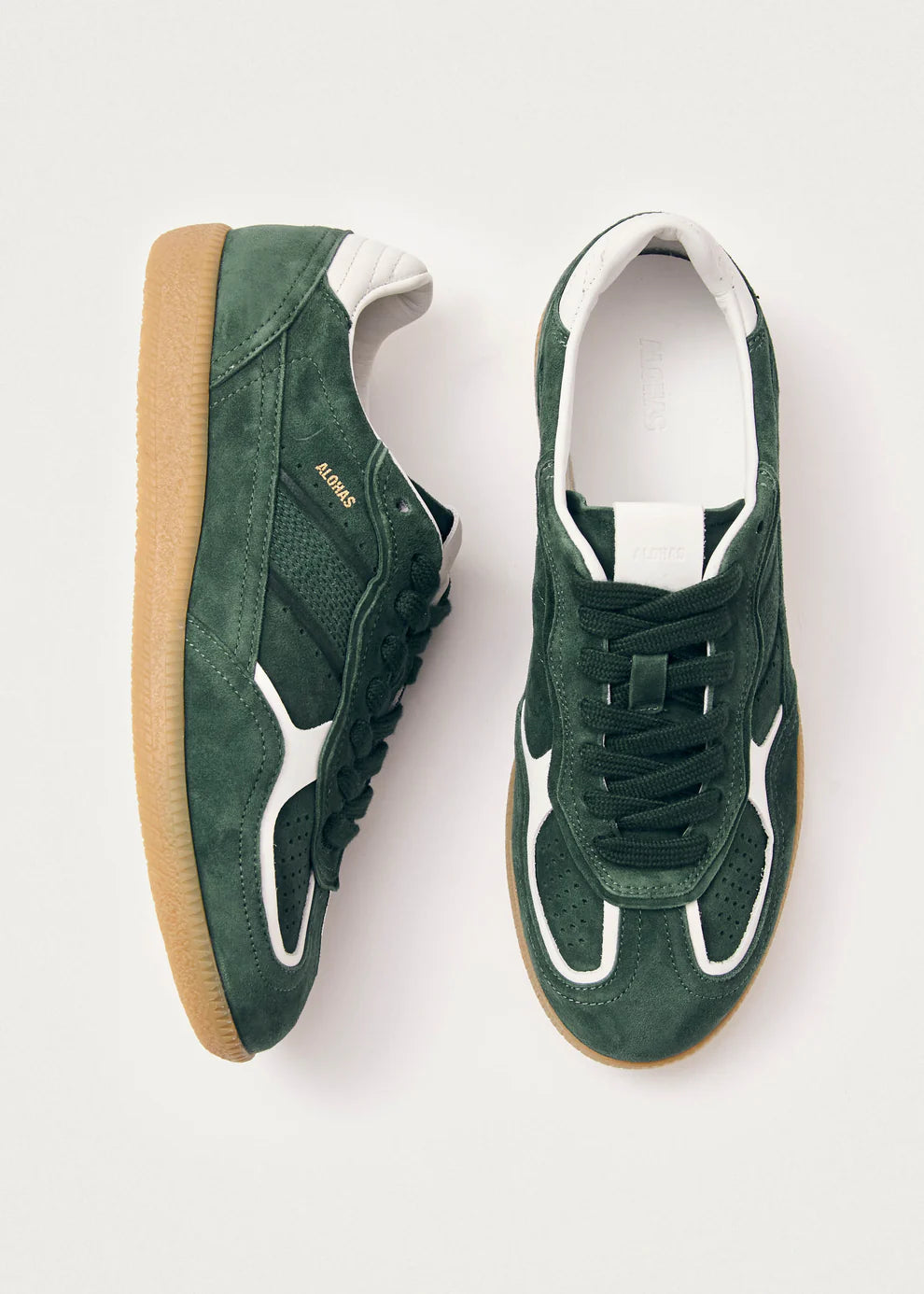 Rife Forest Green Leather Sneakers