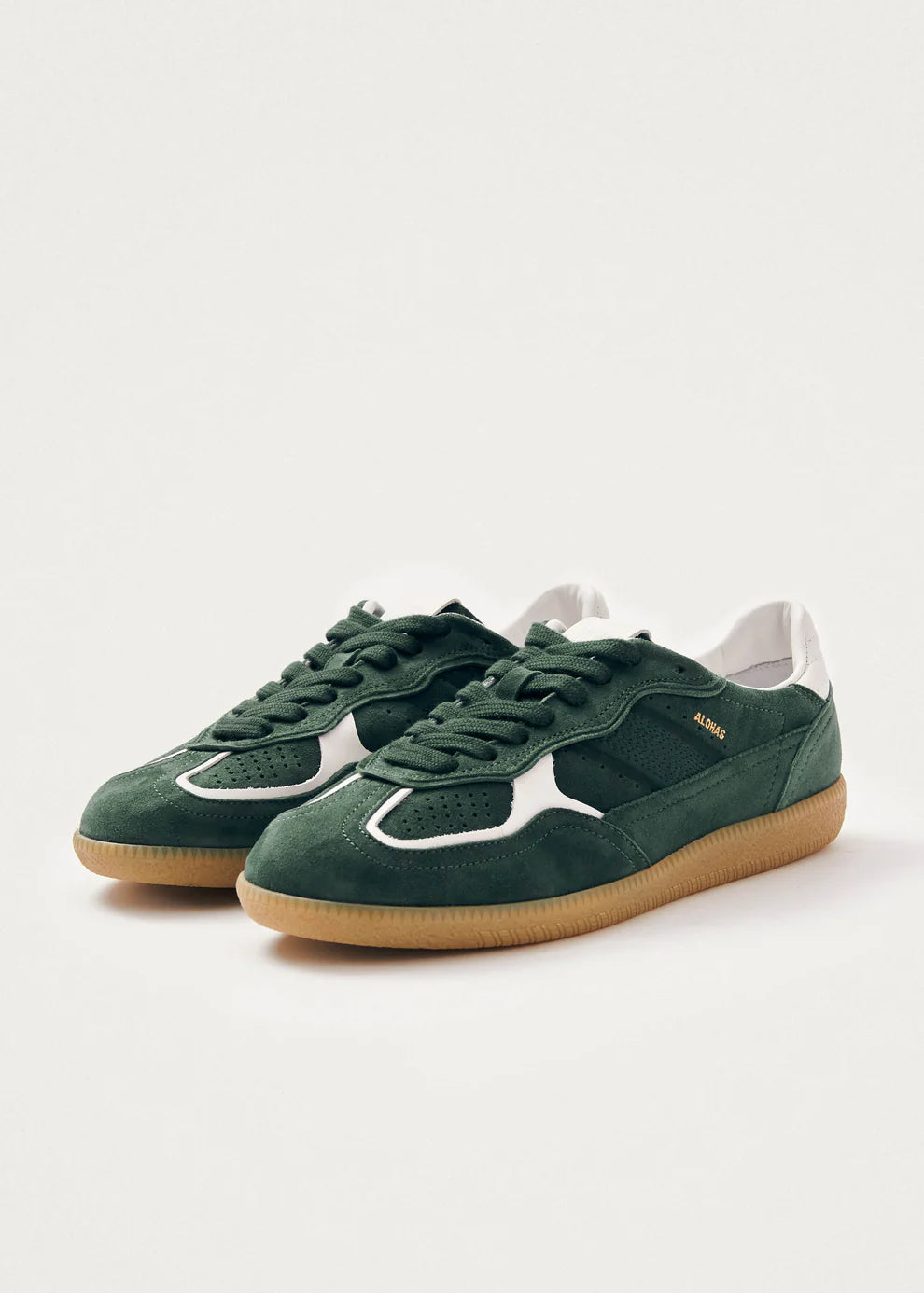 Rife Forest Green Leather Sneakers