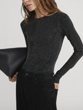 The Rhinestone Jersey Top - Black