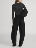 The Rhinestone Jersey Top - Black