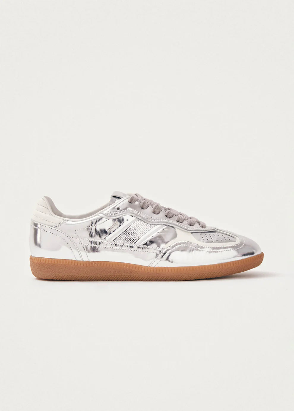 Rife Shimmer Silver Cream Leather Sneakers