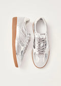 Rife Shimmer Silver Cream Leather Sneakers
