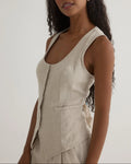 Scoop Neck Vest - Linen Sand