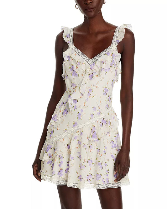 Serima Lace Trim Dress - Dusty Lavender
