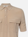 Patch Pocket Button Down Shirt - Khaki Tan