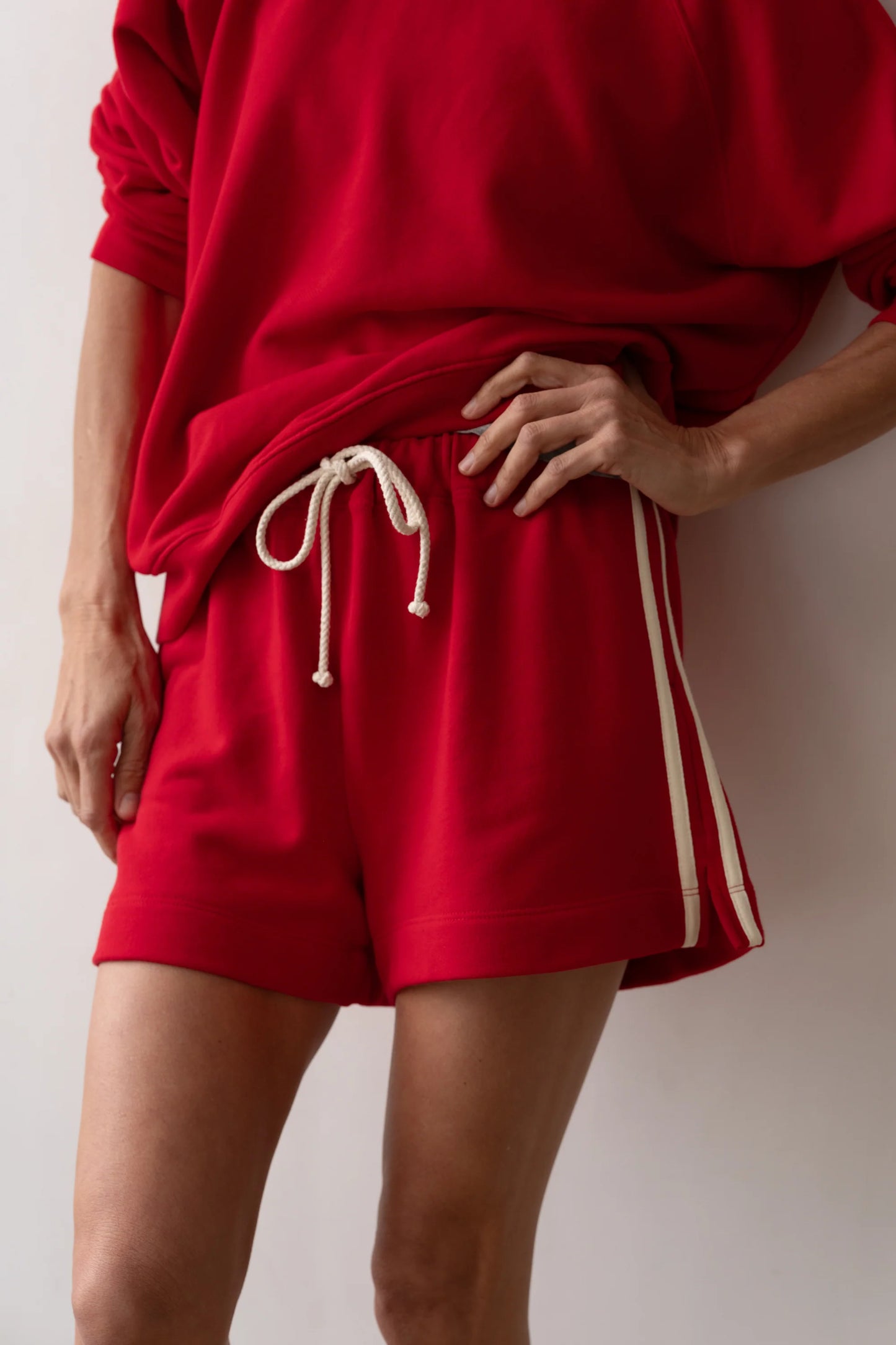 The Stripe Eco-Terry Short - Bell Pepper