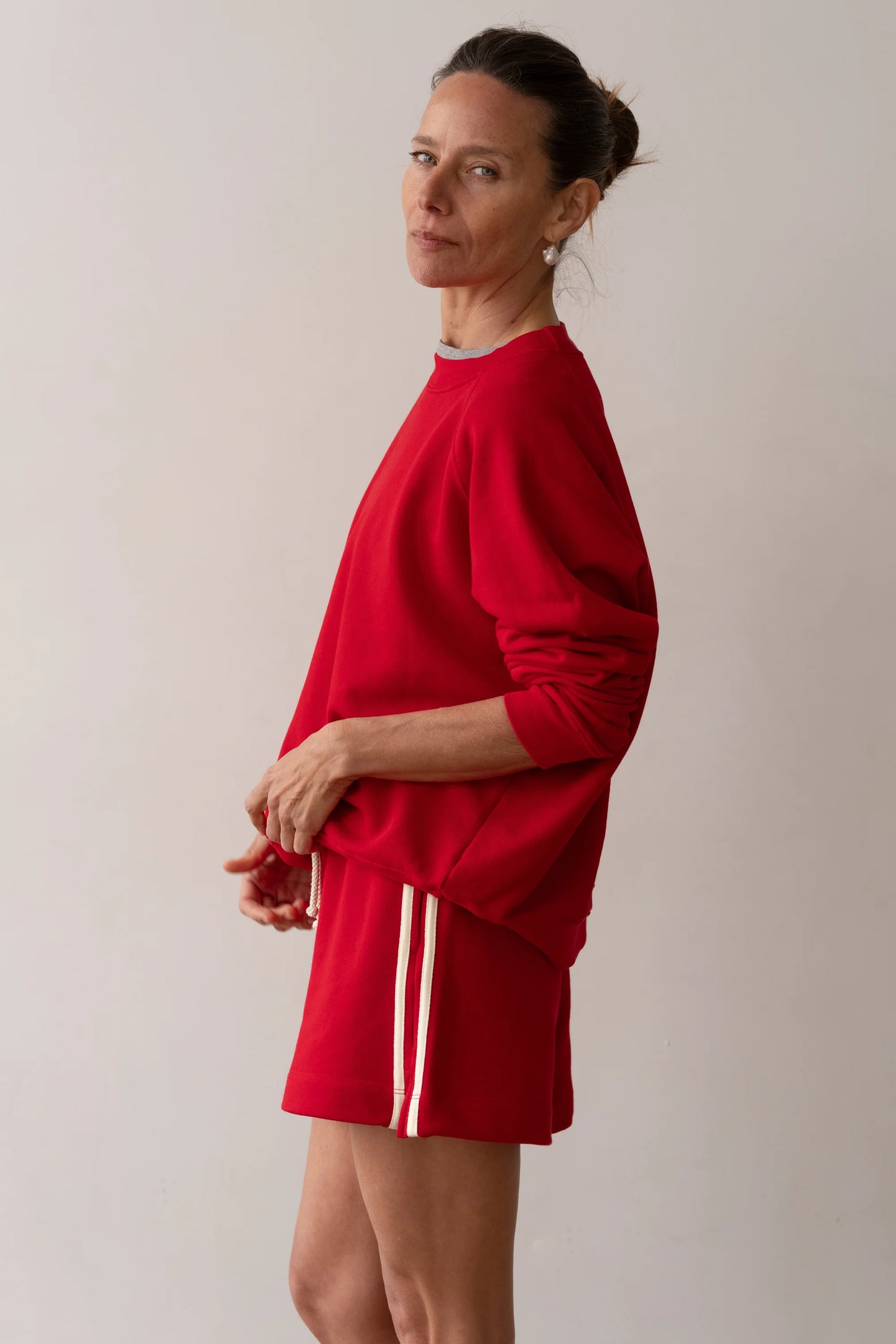 The Stripe Eco-Terry Short - Bell Pepper
