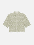 The Lace Button Up Shirt - Soft Mint