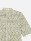 The Lace Button Up Shirt - Soft Mint