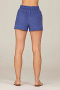 Smocked Waist Tencel Shorts - Spring Navy