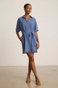 Stella Linen Dress - Indigo