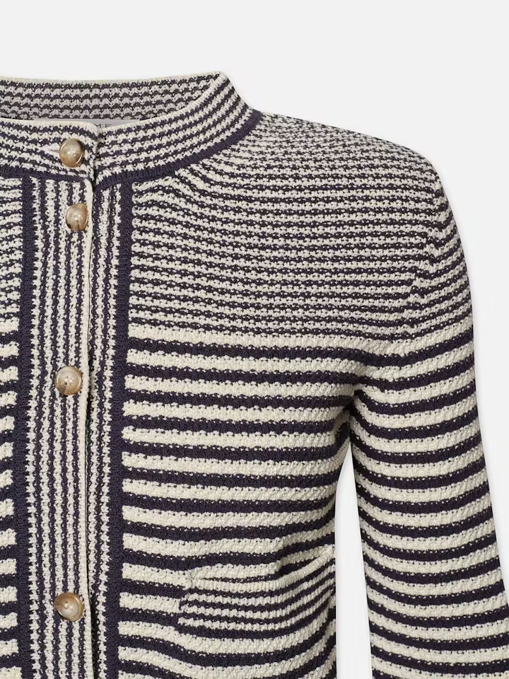 Compact Stripe Cardi - Navy Multi