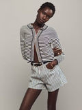 Compact Stripe Cardi - Navy Multi