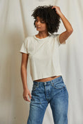 Harley Crispy Lightweight Cotton Boxy Crew Tee - Sugar