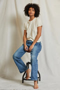 Harley Crispy Lightweight Cotton Boxy Crew Tee - Sugar