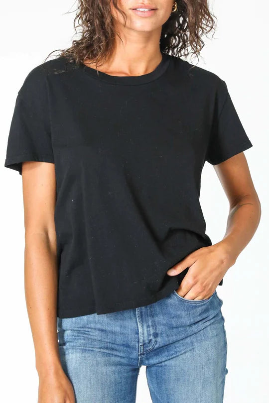 Harley Cotton Boxy Crew Tee - True Black