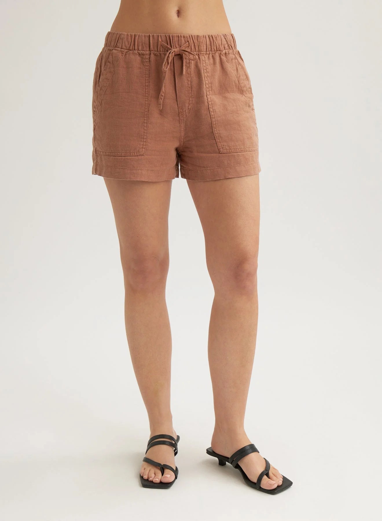 Linen Pocket Short - Terracotta Brown