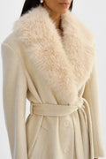 Tillie Belted Wool Coat - Heather Beige