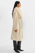 Tillie Belted Wool Coat - Heather Beige
