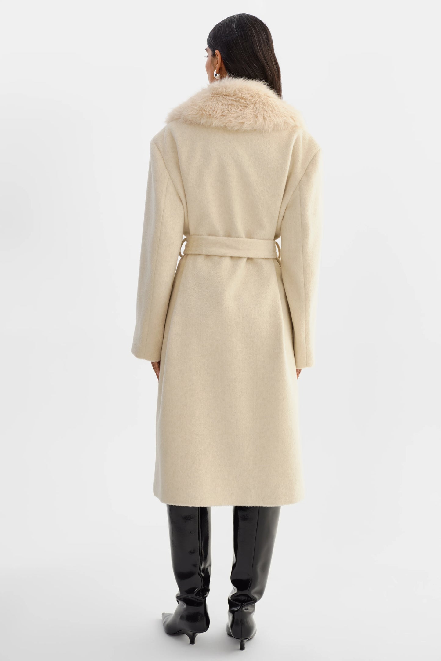 Tillie Belted Wool Coat - Heather Beige