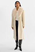 Tillie Belted Wool Coat - Heather Beige