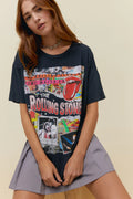 Rolling Stones Time Waits For No One Merch Tee - Vintage Black