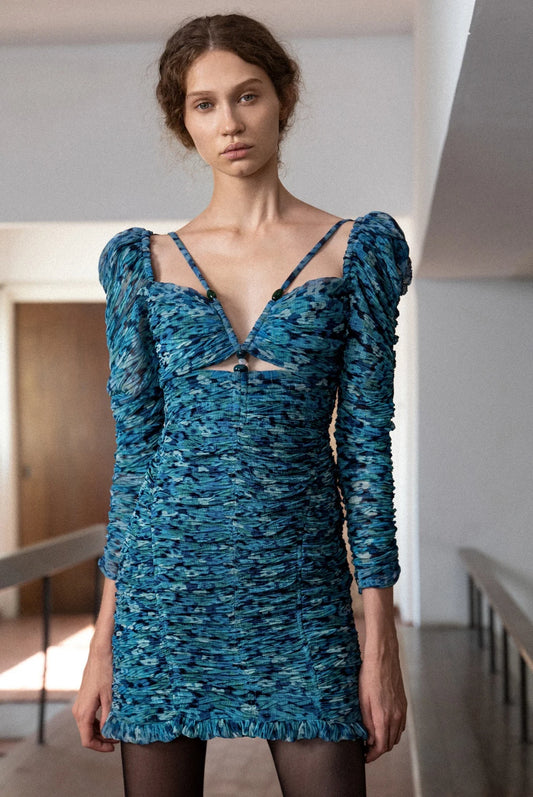 Allison Dress - Turquoise Print