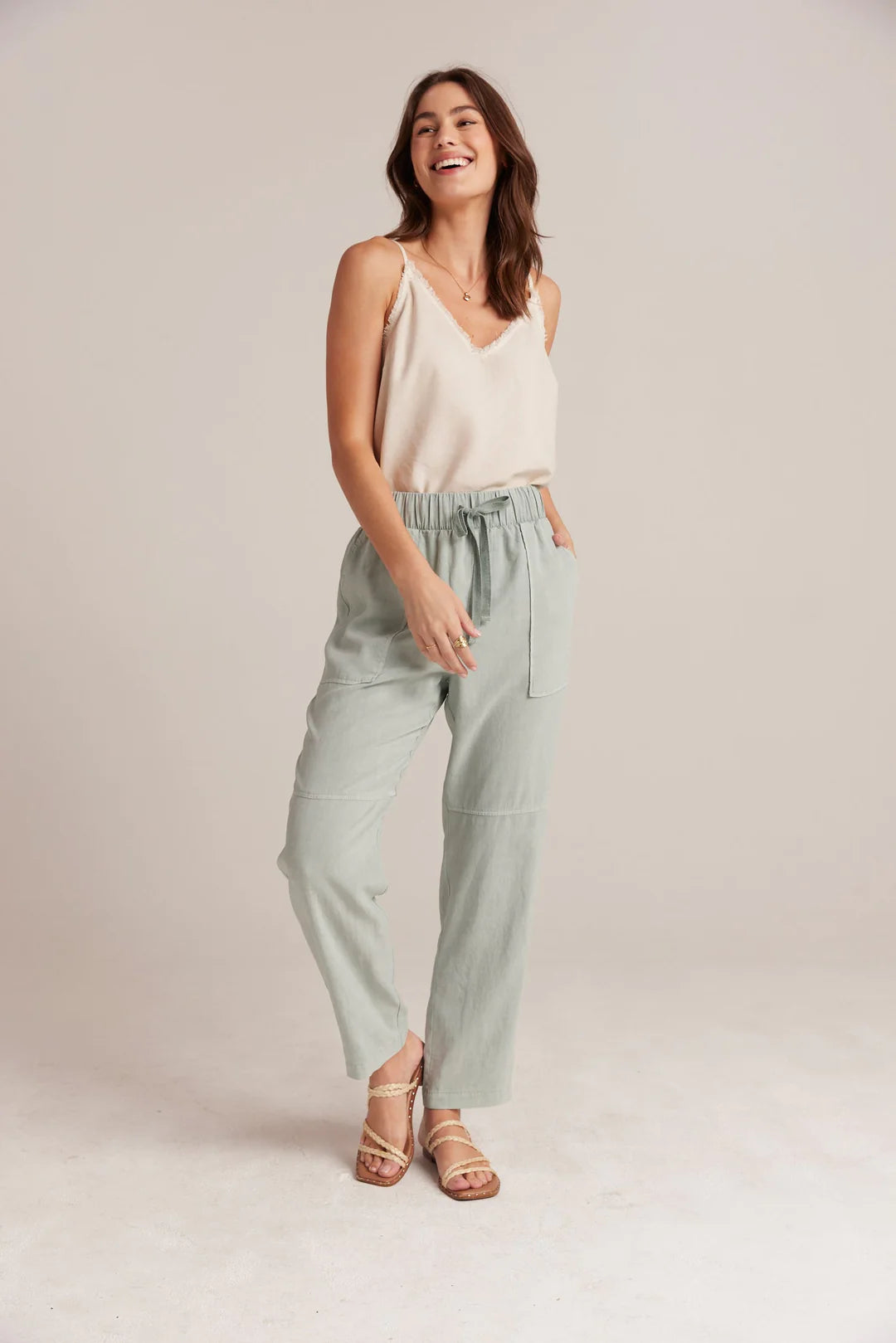 Utility Tie Waist Trouser - Oasis Green