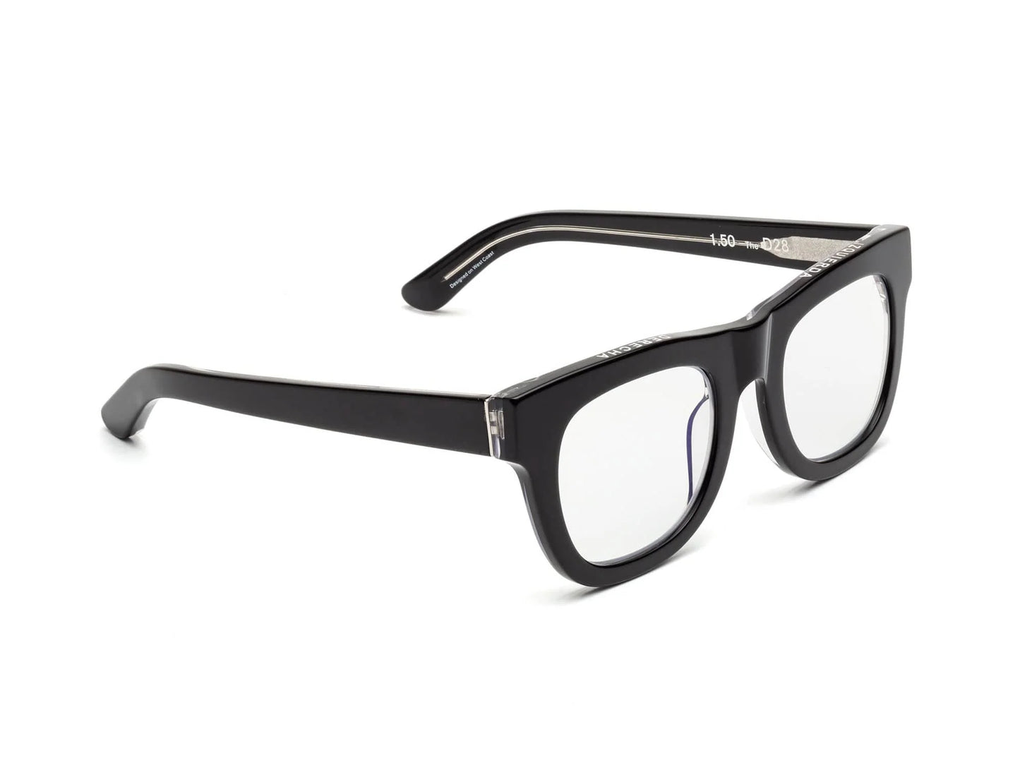 D28 Reading Glasses - Gloss Black and Vodka