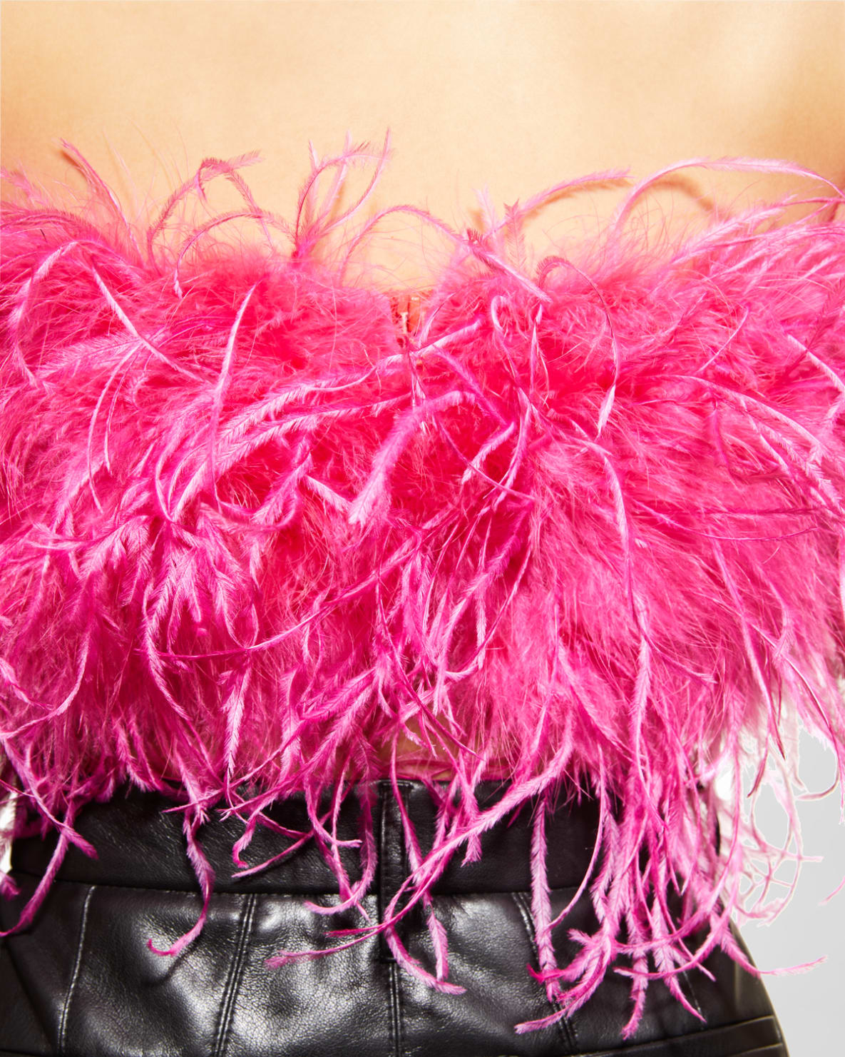 Zaina Feather Bustier in Pink Premium Boutique