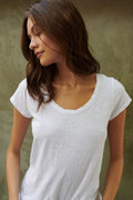 Kira Original Slub Scoop Neck Tee - White