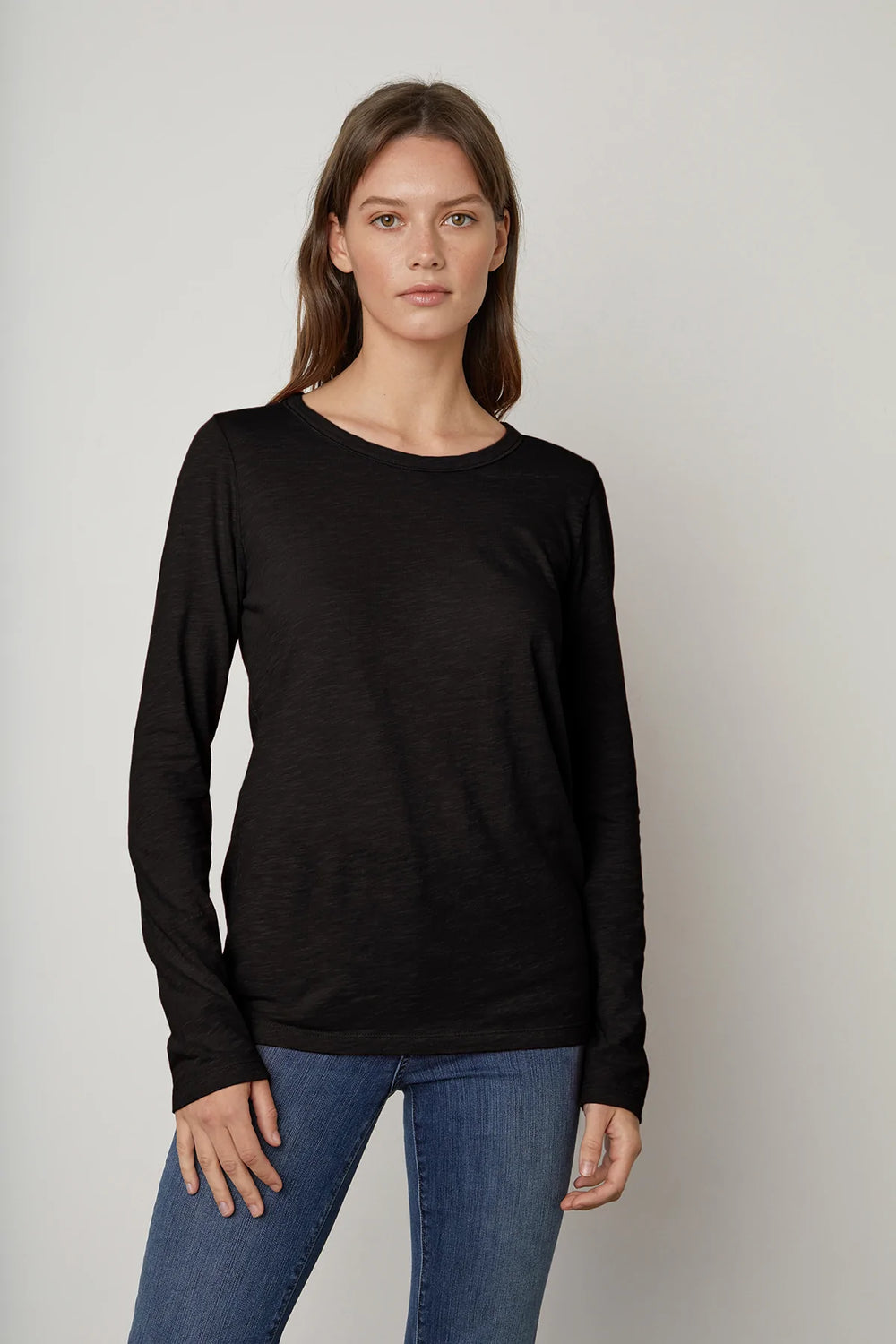Lizzie Original Slub Long Sleeve Tee - Black