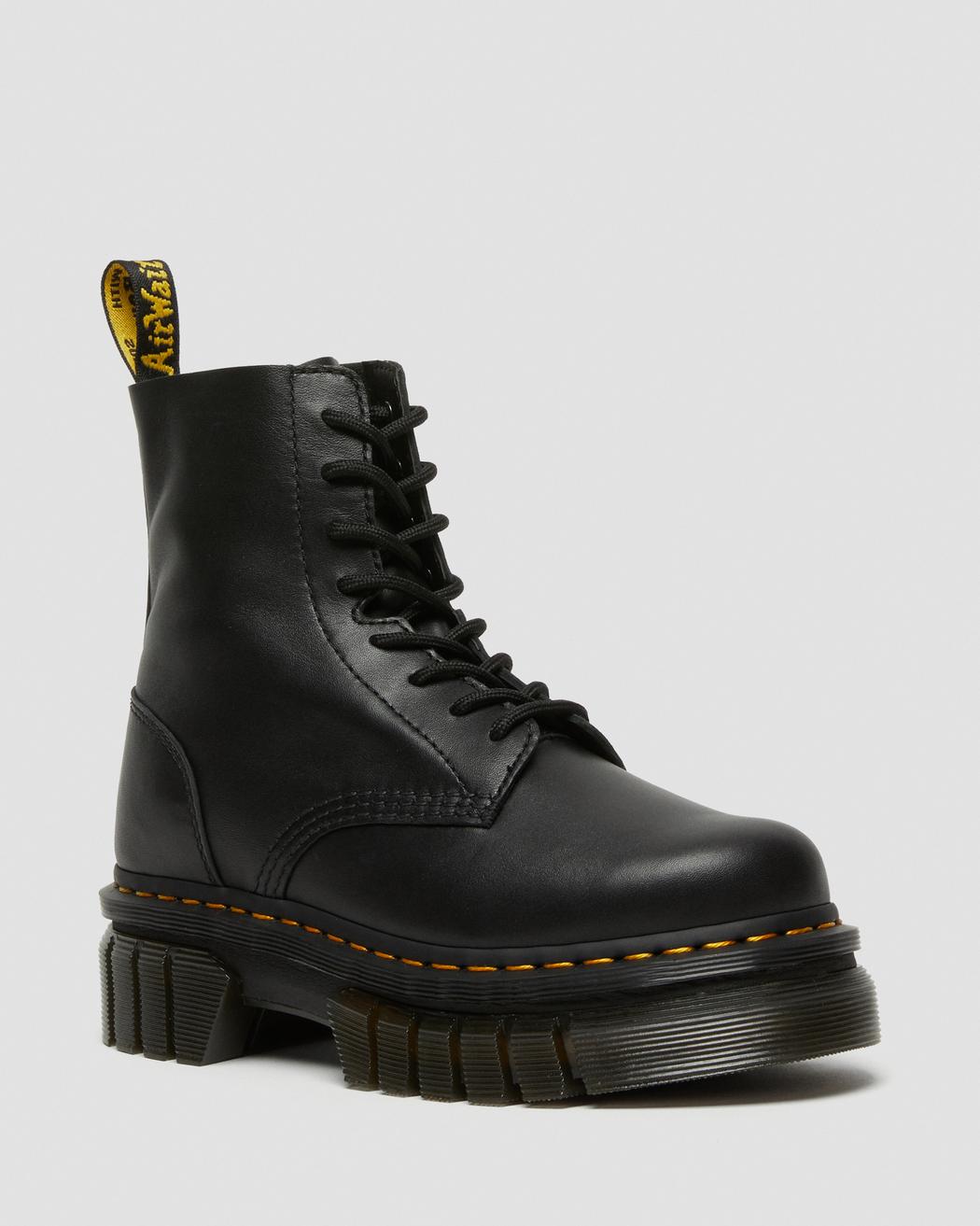 Audrick Nappa Leather Platform Ankle Boots - Black