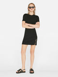 Mixed Rib Cutout Mini Dress - Noir