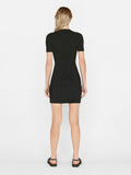 Mixed Rib Cutout Mini Dress - Noir