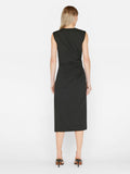 Draped Knit Midi Dress - Noir