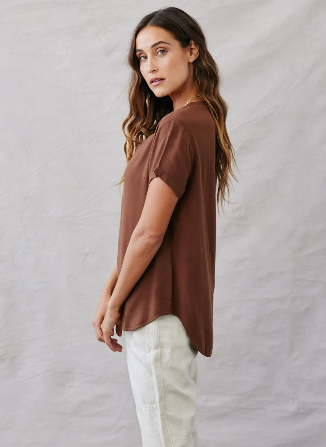 V-Neck Tee - Golden Topaz