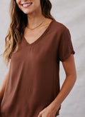 V-Neck Tee - Golden Topaz