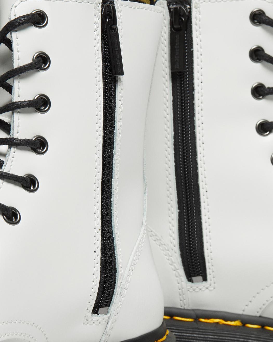 Jadon Platform Boots - White Polished Smooth