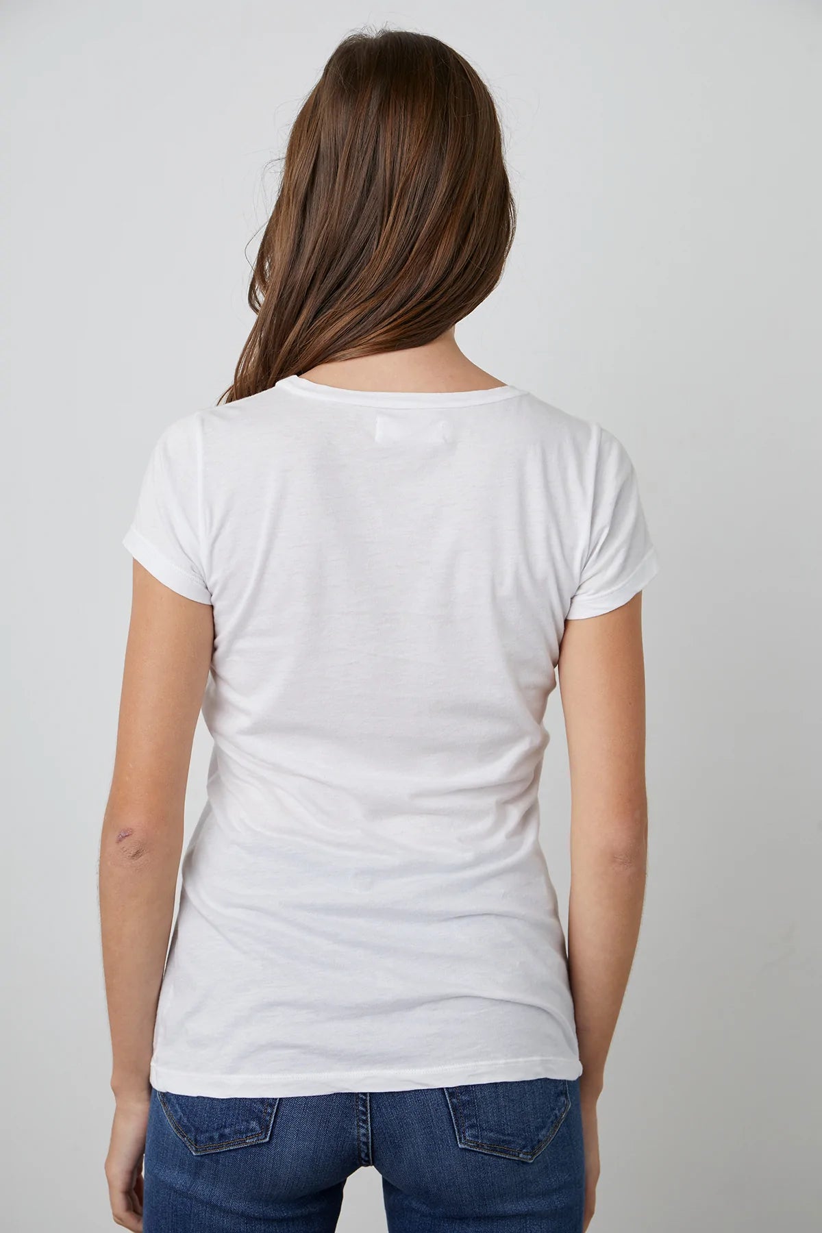 Jemma Gauzy Whisper Fitted Crew Neck Tee - White