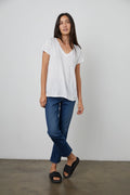 Jilian Original Slub V-Neck Tee - White