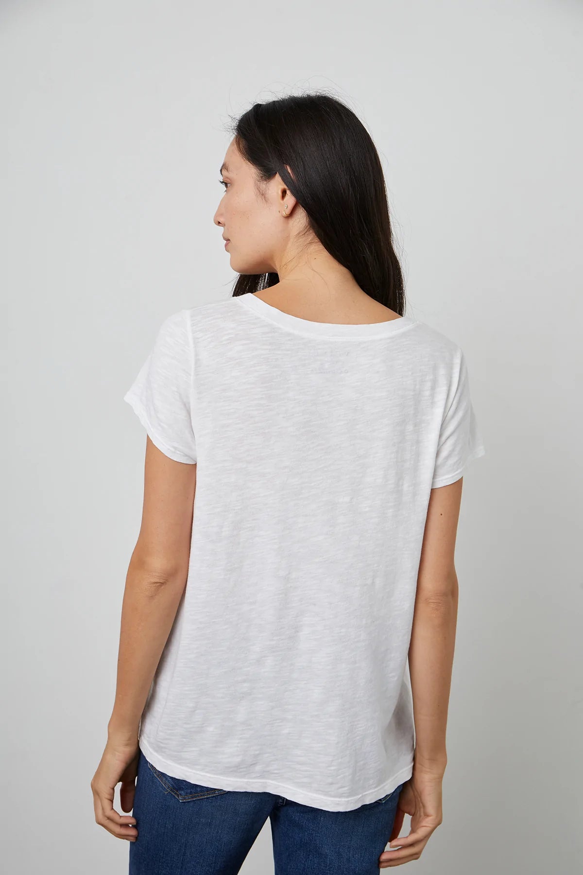 Jilian Original Slub V-Neck Tee - White