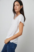 Jilian Original Slub V-Neck Tee - White